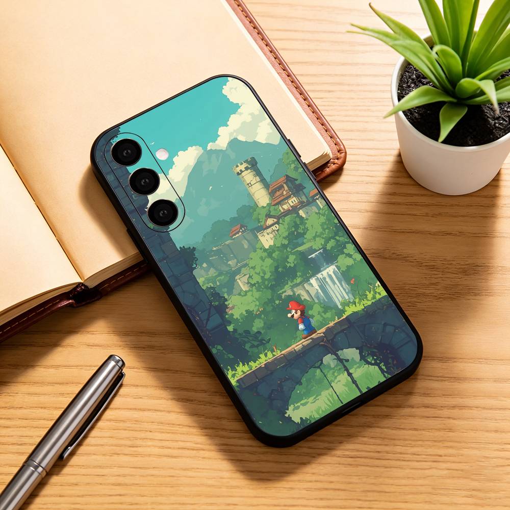 Cartoon Super M-MarioS Bros  Phone Case Black Silicone Soft For Samsung Galaxy A73,A72,A71,A70,A53,A52,A51