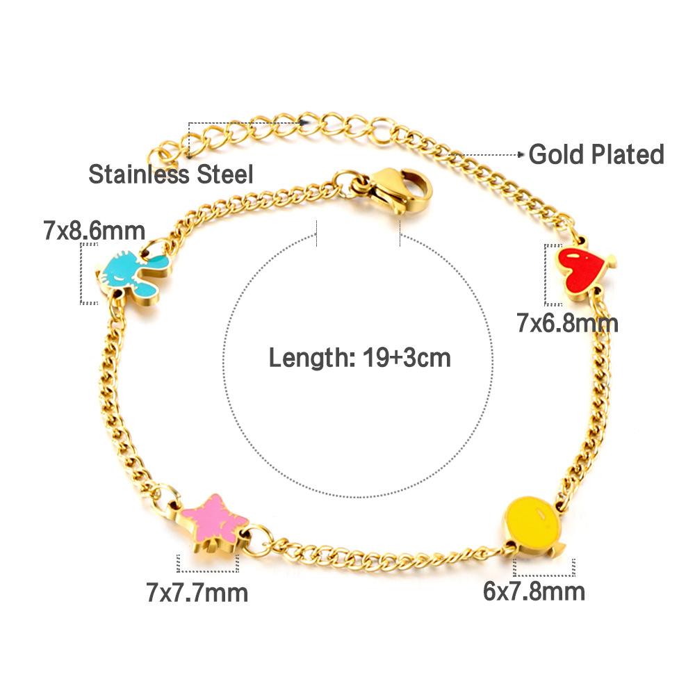Colorful Cute Enamel Beaded Bracelet Waterproof Delicate Versatile Women's Jewelry Accessory