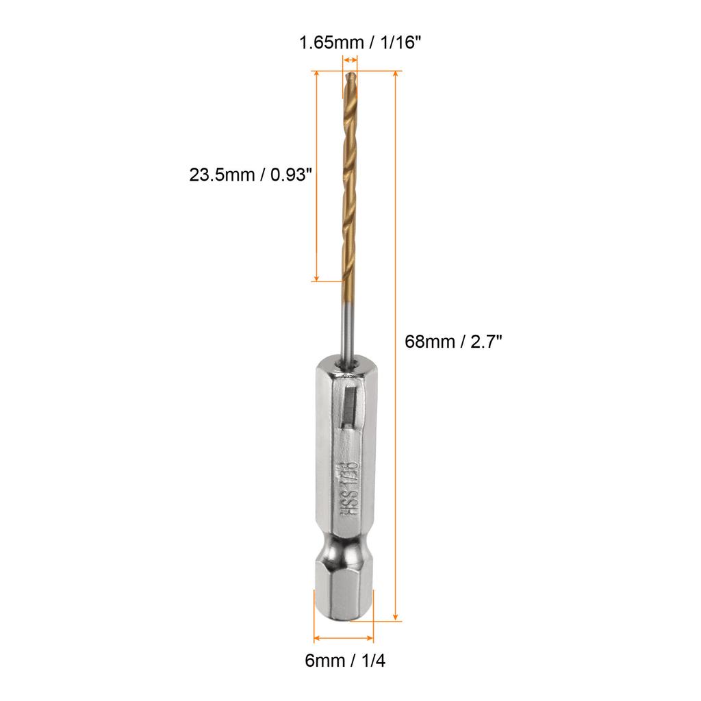 10/24pcs Twist Drill Bit with 1/4" Hex Shank Drill Bits M35 High Speed Steel Titanium Drill Bits for Wood Stainless Steel Metal
