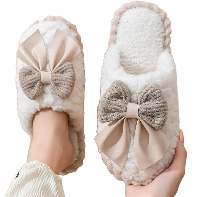 Cotton Slippers, Indoor Warm and Anti-slip Home Woolen Shoes