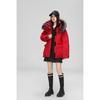 Women's Waist-Cinching Down Jacket with Large Fur Collar