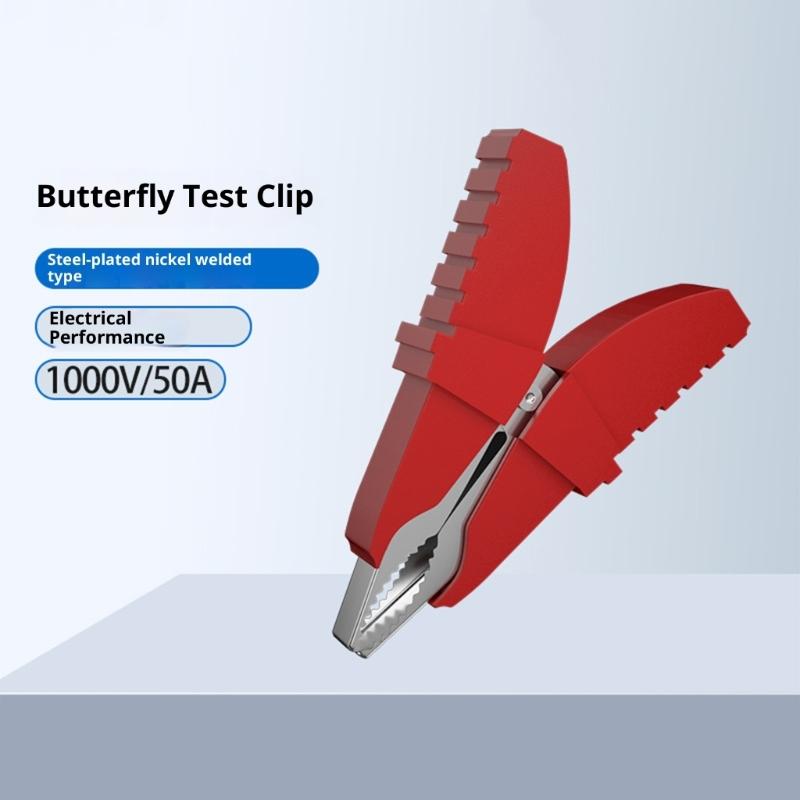 2Pcs Alligator Clip 50A PVC Sheathed Alligator Clamps Electric Test Clips Alligator Clamp for Car Auto Vehicle