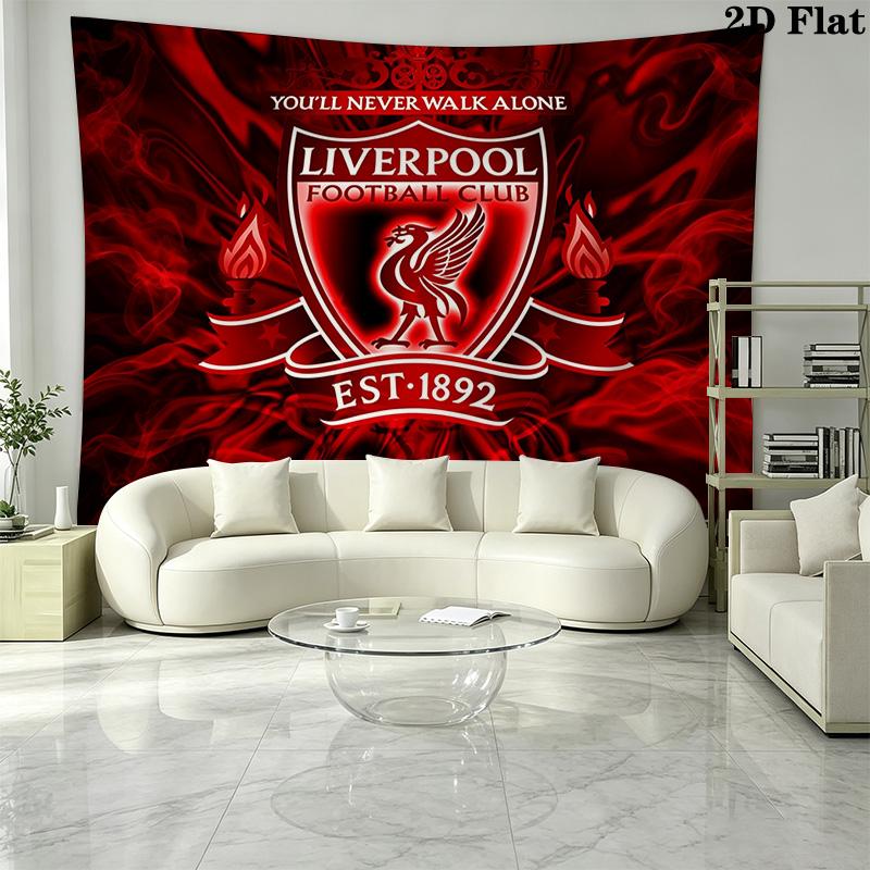 Arazzo da Parete del Liverpool Football Club Appeso Estetico alla Parete Coperta in Tessuto Stampato Arazzi Decorativi per Camera da Letto Soggiorno Decorazione per la Casa