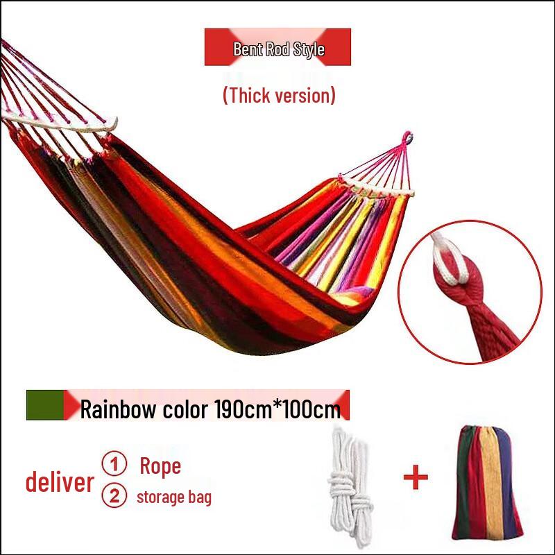 UOSU Anti-Tip Rainbow Canvas Hammock
