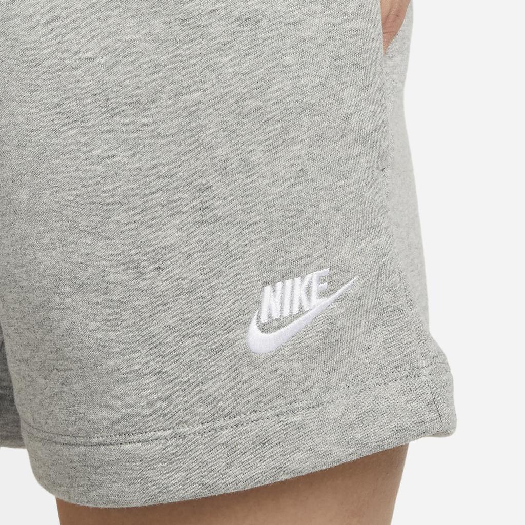 Nike Embroidered Logo Fleece-Lined Sports Shorts Women Bottoms Grey DQ5803-063