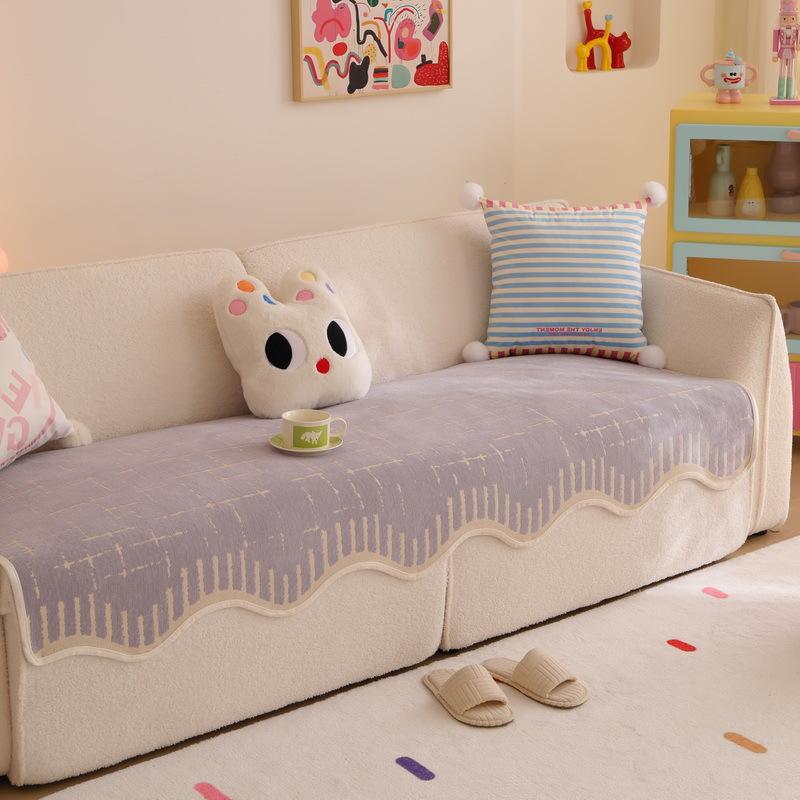 Dopamine Color Sofa Cushion  New Summer Chenille Cover Towel One-Piece Non-Slip Four-Season Seat Cushion