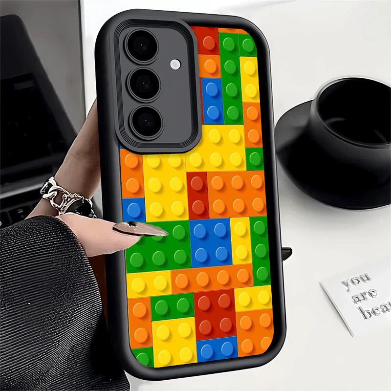 Handyhülle für Samsung Galaxy S26 S25 Ultra S24 FE Mode Bausteinmuster Schale S23 Plus S22 + S21 S20 5G Weiches Silikon