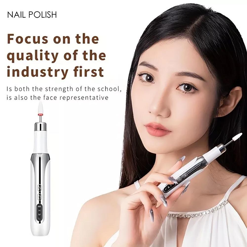 Electric Nail Drill - Portable Mini Nail Polish Grinder with LED Display, Hypoallergenic Nail Art Pen & Cuticle Remover Tool