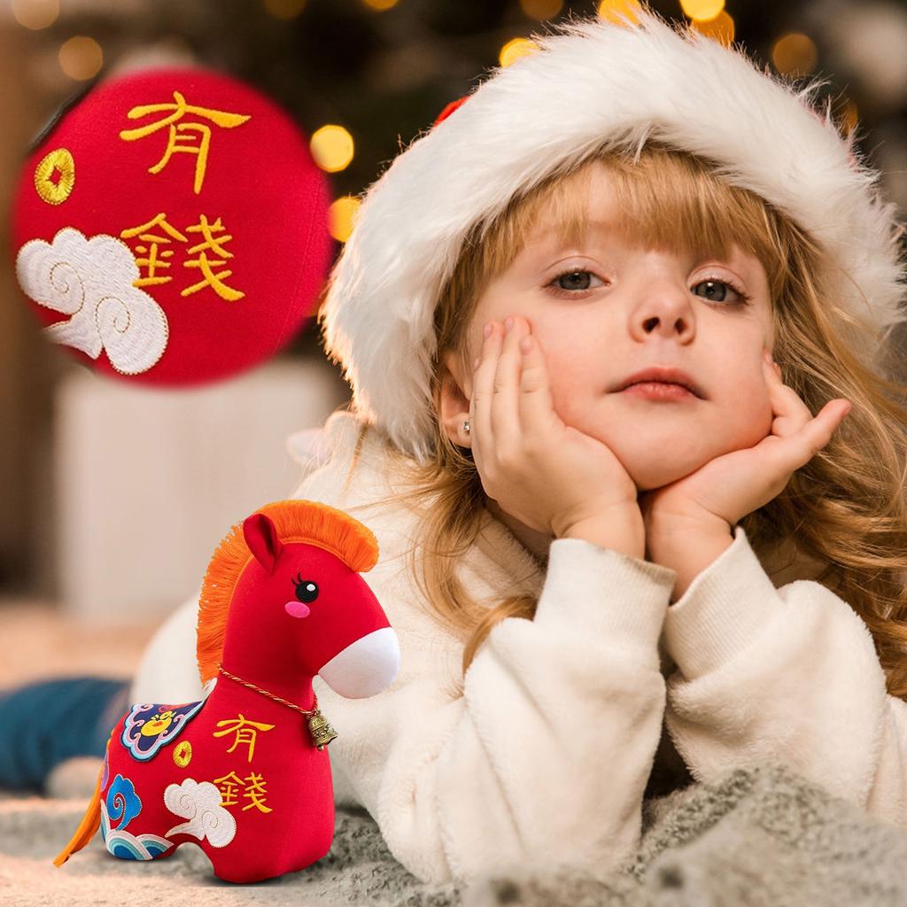 Horse Year Mascot Doll Folk Flower Cloth Horse Doll Fabric Horse Doll Plush Toy Gift