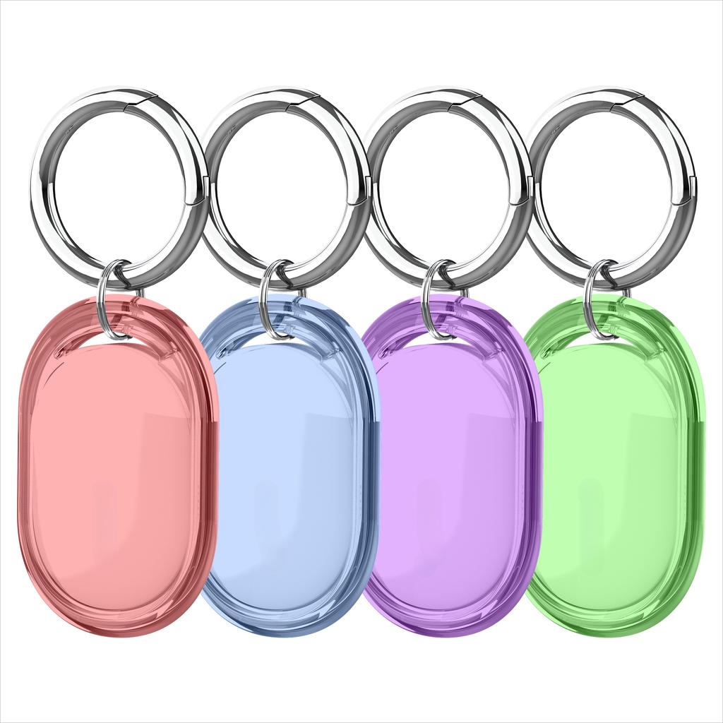 4Pack Waterproof TPU Case For Xiaomi Tag, Full Body Holder Keychain, Anti-Scratch Cover for Xiaomi Tag, Luggage, Pet Collar, Car Key