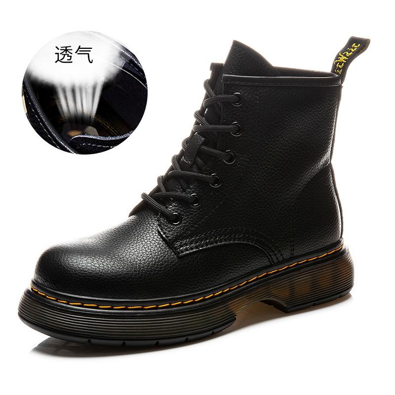 

Подошва на присосках, ботинки Мартин, женские, осенние, новые, женские ботильоны на платформе, женские повседневные кожаные ботинки, тренд 40 чёрный