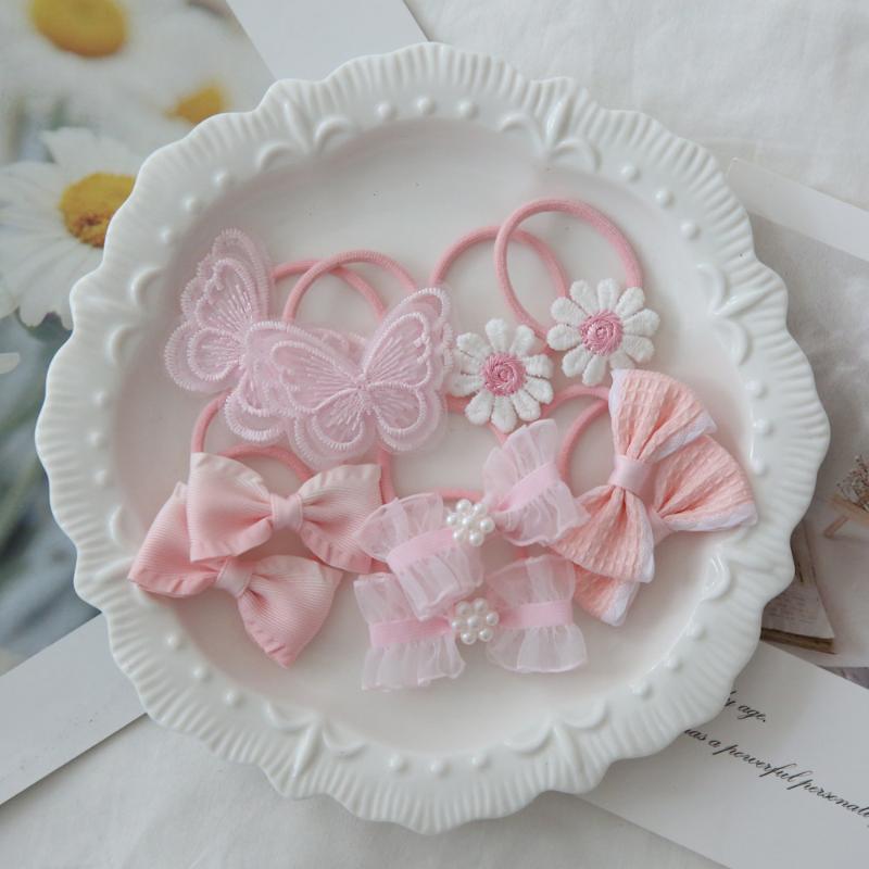 10Pcs/Lot Cute Children'S Hair Decoration Trendy Handmade Elastic Ball Hair Bands Lovely Headwear Hairpins Accessory For Girls