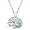 Colorful Alloy Dancing Girl Necklace for Women