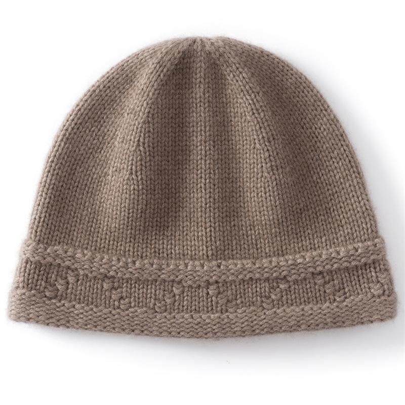 % Cashmere Autumn and Winter New Hats Thickened Men's and Women's Cold Hats Warm Bag Head Knitted Cashmere Hats