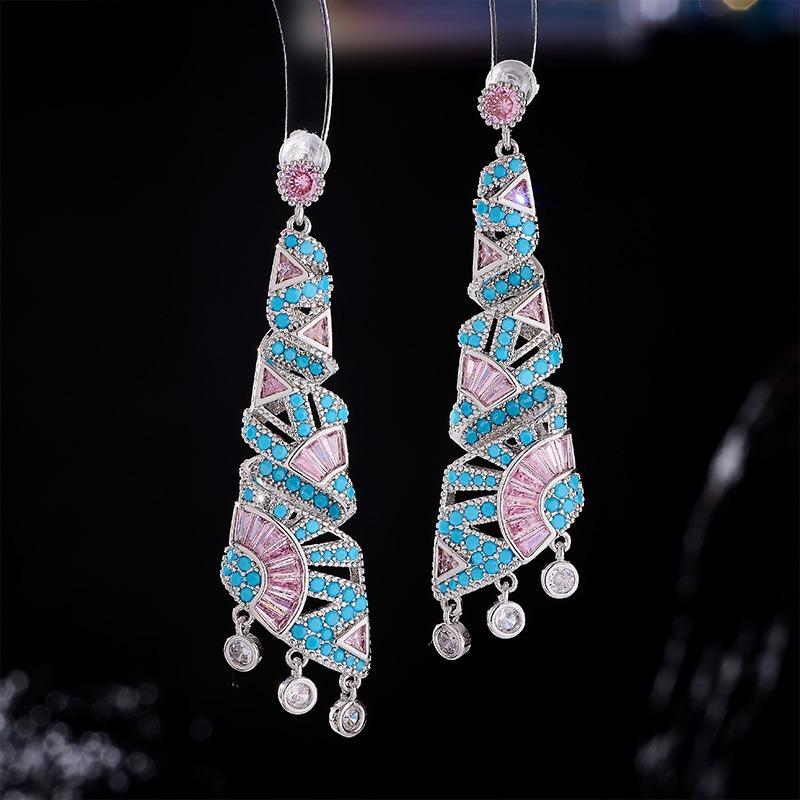 Heavy Industry Light Luxury Premium Retro Earrings Geometric Niche Jewelry Ethnic Style Earrings Earrings Women