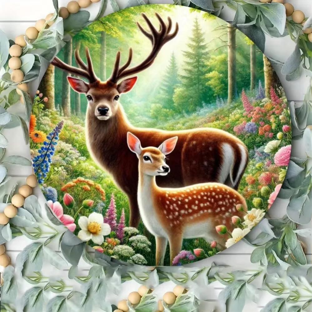 

Tin Sign Deer Wall Art Metal Painting Home Decor Vintage Plaque 40x30cm білий