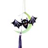 Bat Pendant with Purple and Black Ribbons
