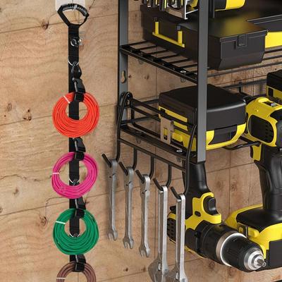 Sujecujes para Cables Eléctricos Paquete de 2 Enrolladores de Cables de Extensión Ataduras para Cables Eléctricos de Alta Resistencia Canaletas para Cables Ajustables Manguera de Jardín