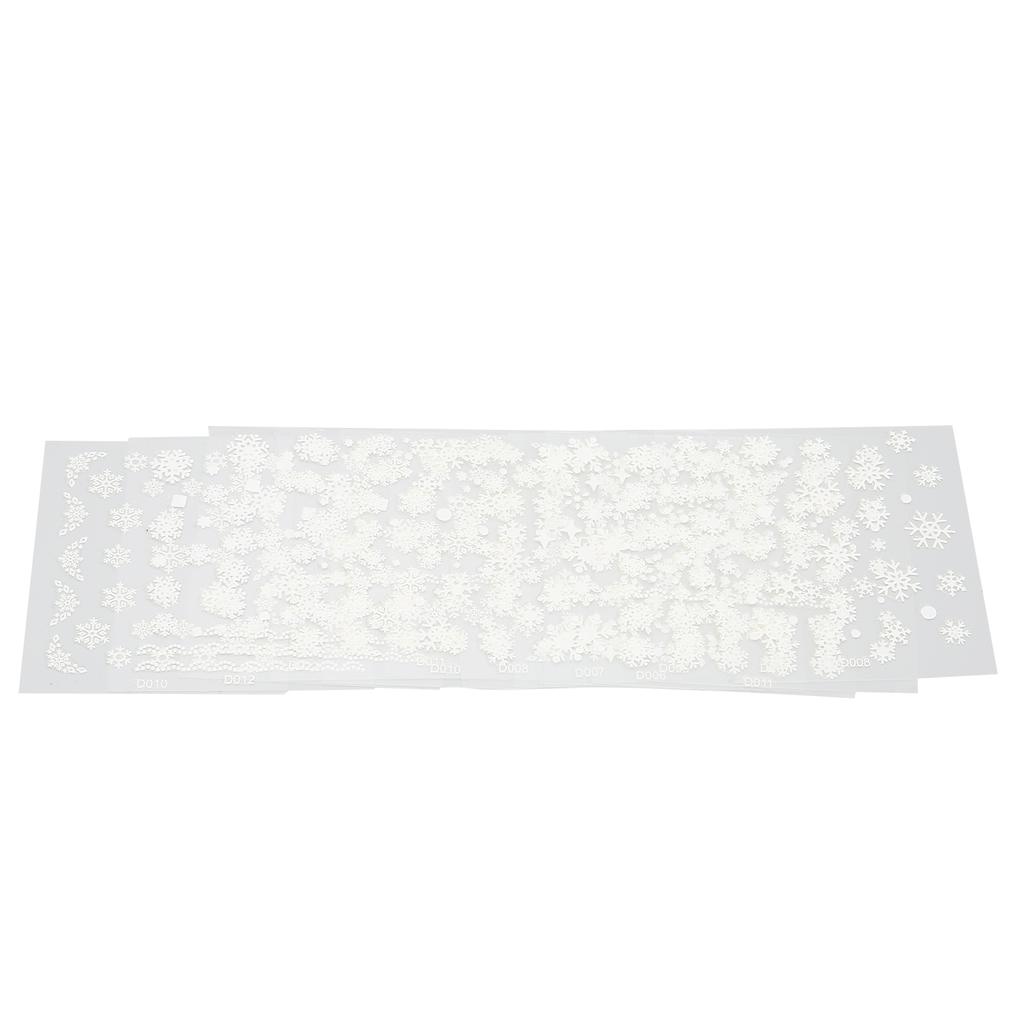12 Sheets Nail Art Stickers Christmas Self Adhesive Snowflake Manicure Decals Accessories for Women Girls
