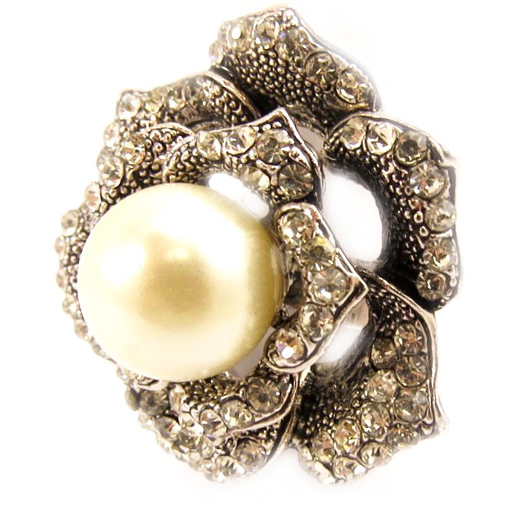 Les Trésors De Lily [L5112] - Bague Créateur 'Rosa Romantica' blanc argenté