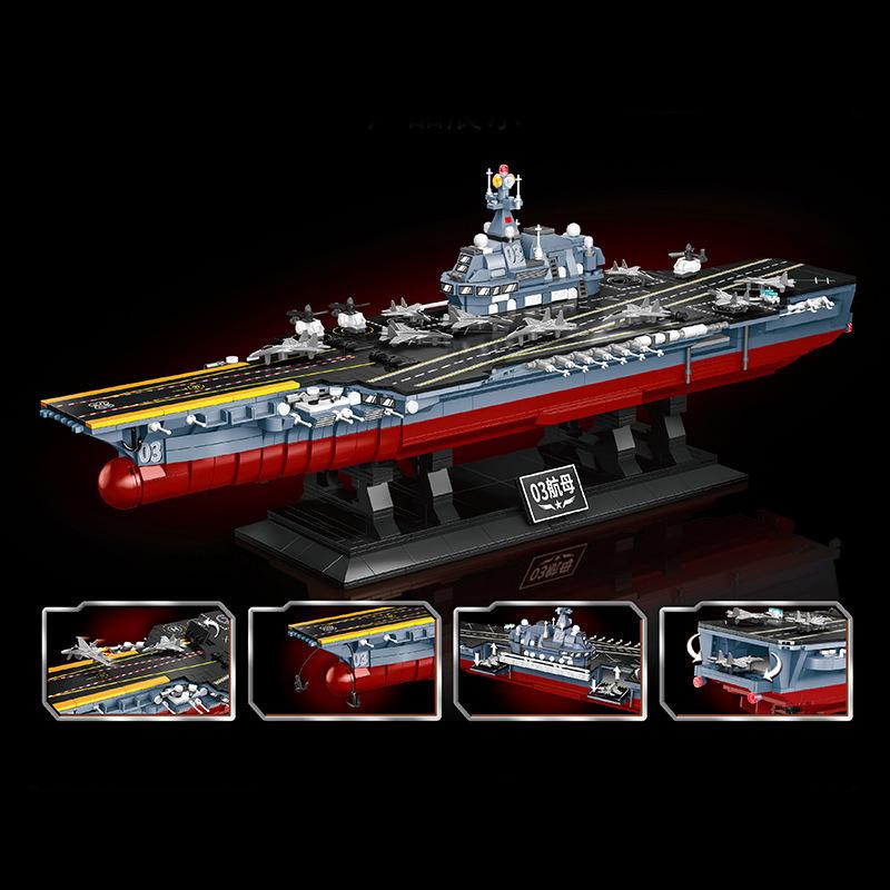 Carrier Model Building Blocks Technical Warship Battleship Weapon Bricks Toys Gift