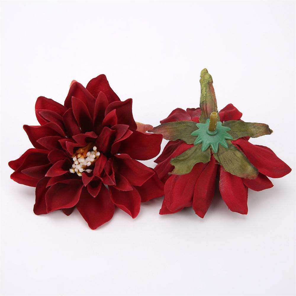 10Pcs Dahlia Flower Heads Artificial Flower For Home Decor Fake Flowers Wedding Party Wreath Silk Dahlia Crafts Gift Accessories