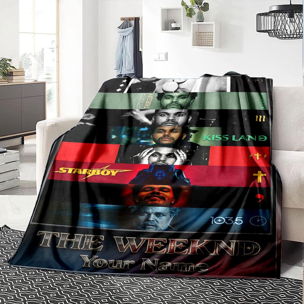Name Custom The Weekend Print Flannel Blanket High Quality Warm Comfortable Cover for All Seasons Perfect for Gifts Home Decor