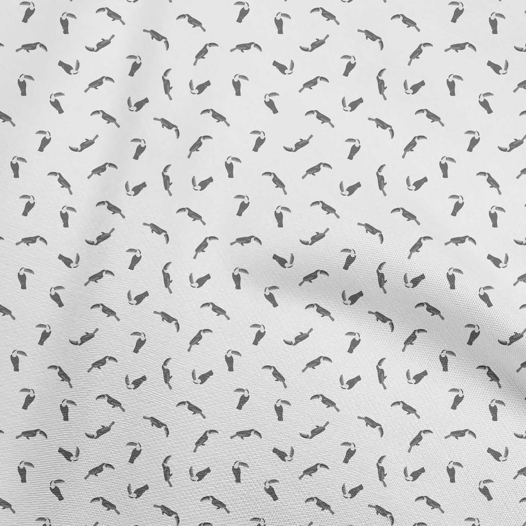 oneOone Cotton Flex Gray Fabric Toucan Quilting Supplies Print Sewing Fabric By The Yard 40 Inch