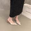 Stiletto High Heels Bag Head Sandals 2025 Summer New Temperament Socialite Bow Pointed Low Heel Single Shoes