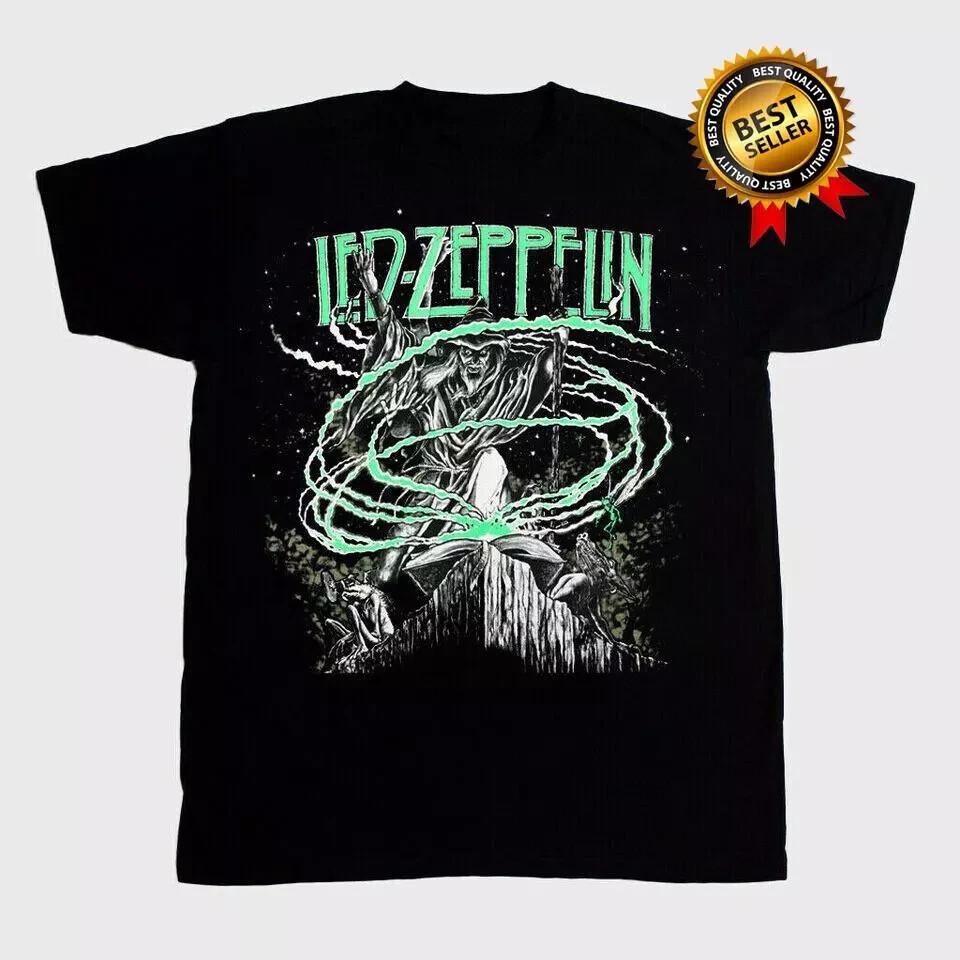 Led Zeppelin Wizard Band Rock Concert 1992  Unisex Black Cotton Tee S-5XL Unisex T-Shirt XXXXL
