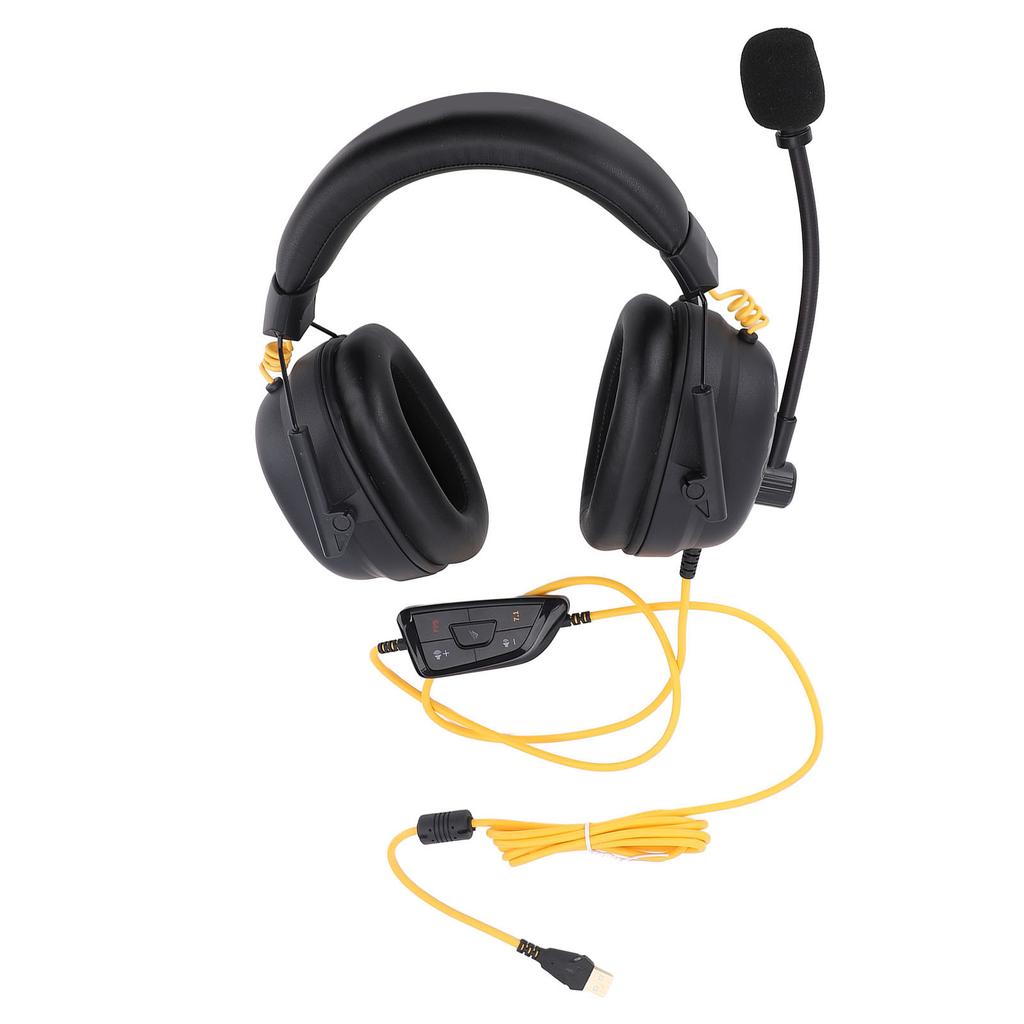 Wired USB Gaming Headset HiFi 7.1 Surround Sound with Noise Canceling Microphone Lightweight Over Ear Headphones
