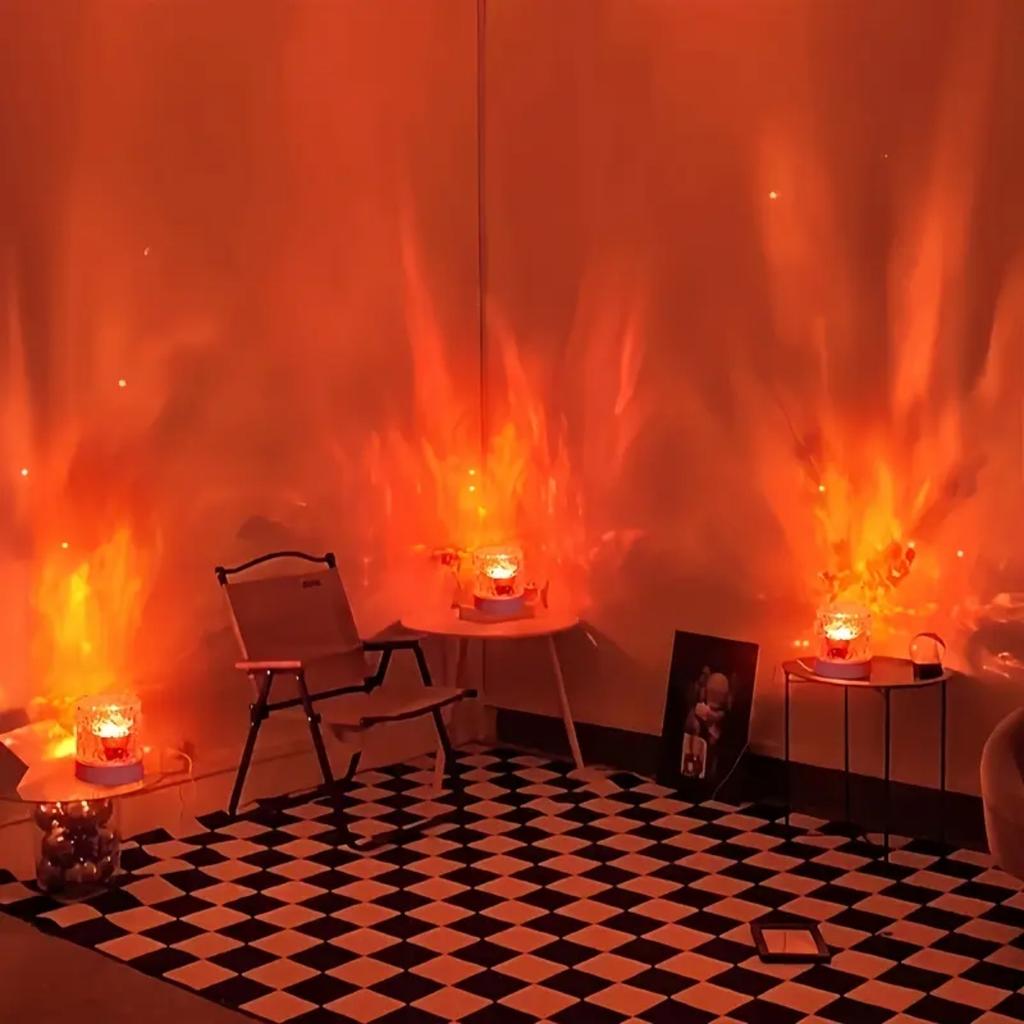 RGB16 color water ripple ambient light, bedroom light and shadow atmosphere, rotating table lamp, bedside night light