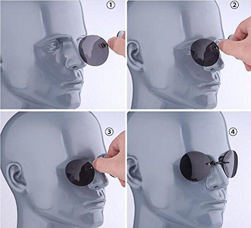 [PLOPLO] Matrix Morpheus Ultra-Light Square and Round Nose-Clipping Matrix Sunglasses (Black)