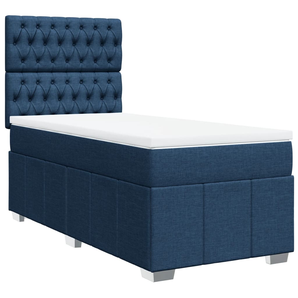Vidaxl Continental Bed With Mattress, Blue, Fabric, 90X200 Cm