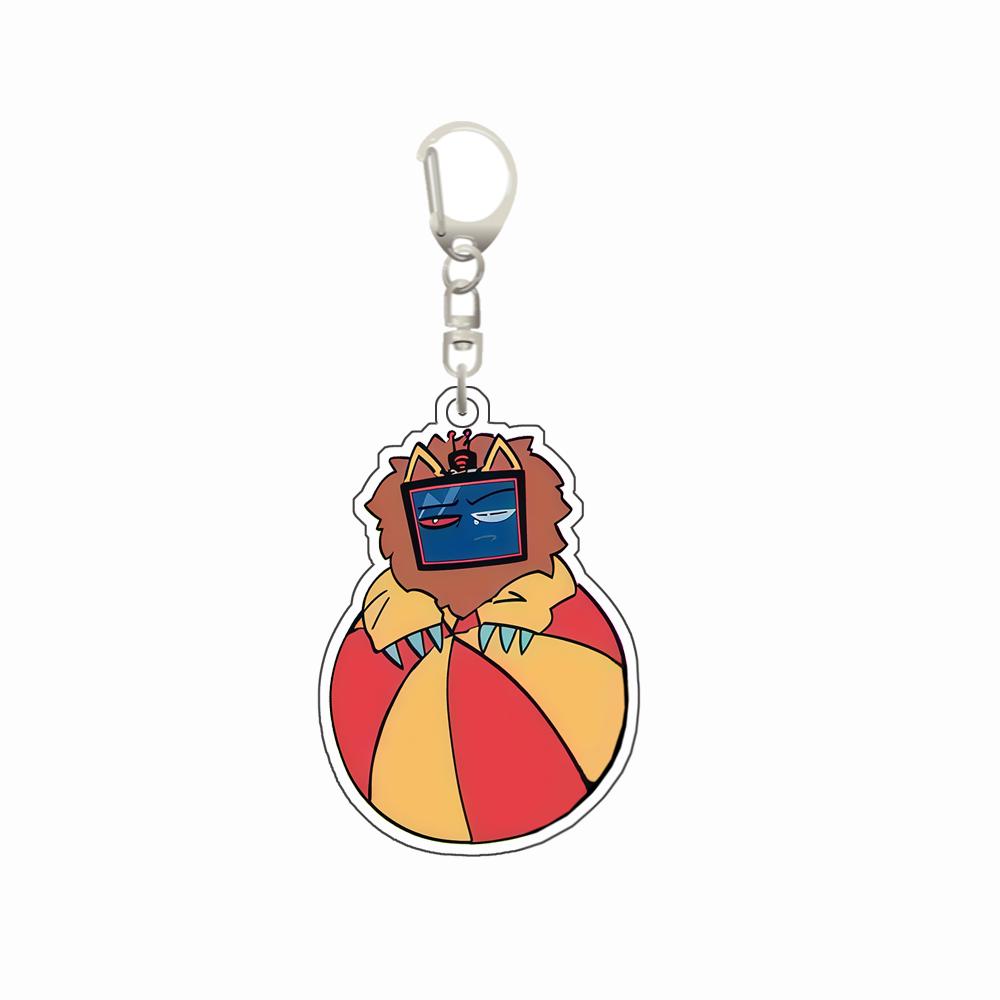 6Cm Acrylic Keychain for Hazbin Hotel Vox Alastor Niffty Double Style Keychain Backpack Pendant Ornament Collection Gift