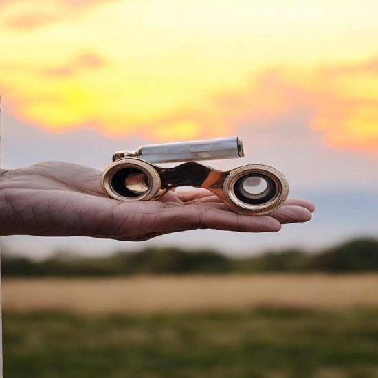 Brass Folding Binocular Monocle Nautical Spyglass 10.16 cm Wedding Anniversary Birthday Christmas Graduation Day Thanksgiving Gift