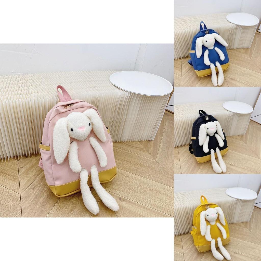 Cute Bunny Design Preschool Backpack Durable Soft Canvas Schoolbag For Kids Unisex