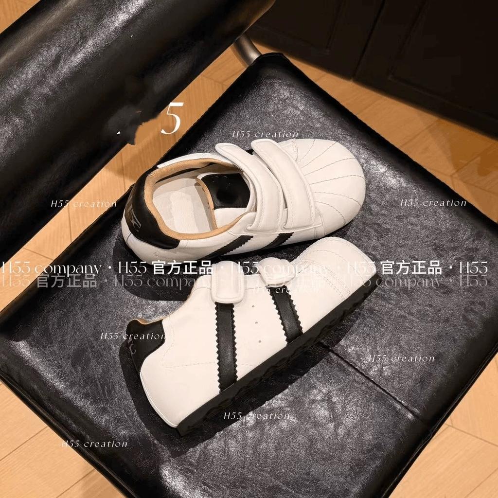 Versatile casual single shoes shallow mouth women's Q version bubble shell cartoon board shoes 6cm Velcro inner height increase new trendy shoes