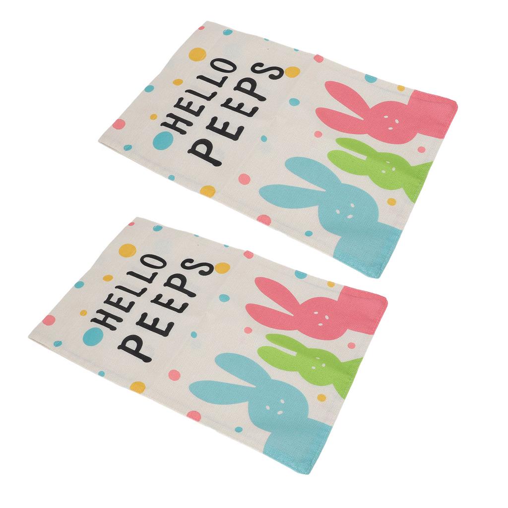2Pcs Easter Garden Flag Polyester Weatherproof 2 Sided Decorative Bunny Yard Flag for Patio Terrace