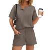 2026 Women's Casual Cotton Fashion Set: Round Neck T-shirt & Elastic Waist Shorts