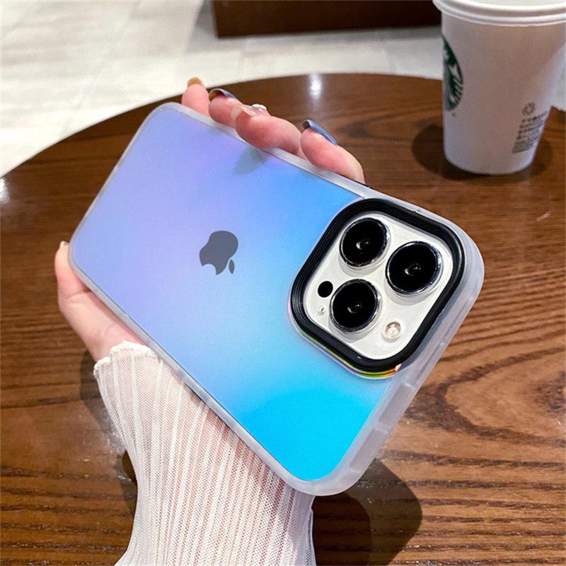 Luxury Anti Shock Laser Matte Transparent Soft Case For iPhone 14 13 12 11 Pro Max XS XR X 8 7 Plus SE3 Lens Protection Cover