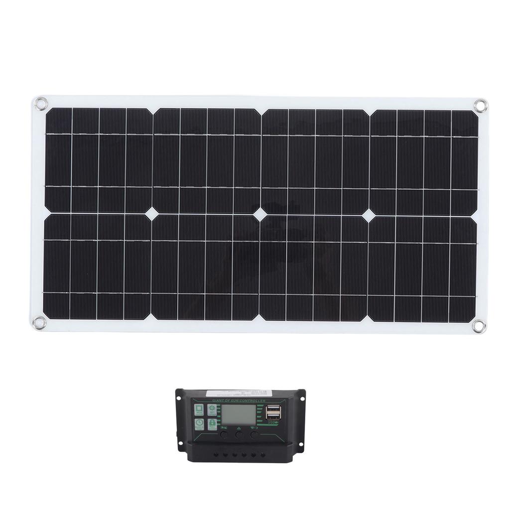 250W Monocrystalline Solar Panel Kit with 10A Charge Controller Dual USB Ports for RV Car Boat Battery Charging