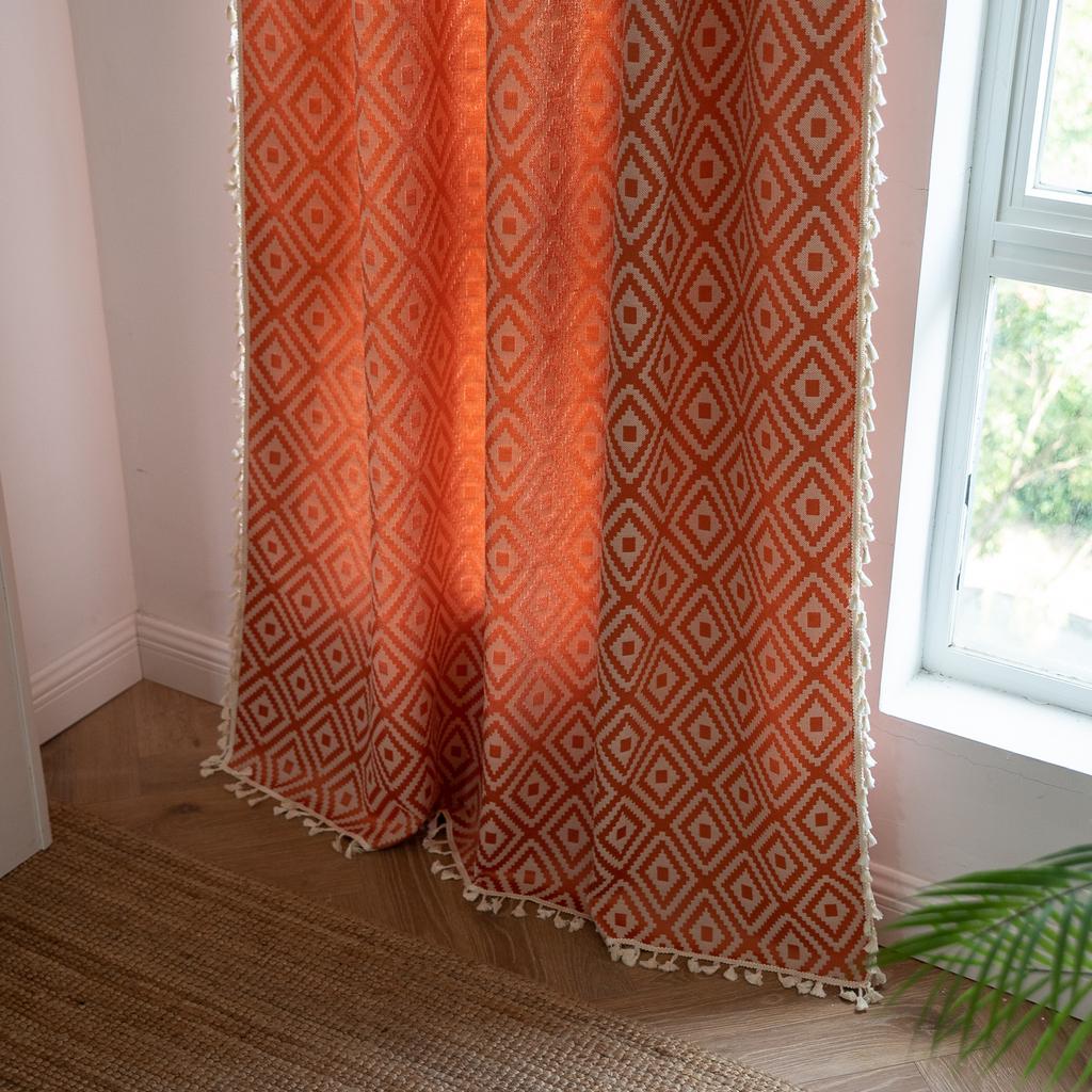 Curtains Finished Herringbone Jacquard Blackout Matcha Green Bedroom Living Room Thickened Kitchen Curtains