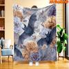 1pc Bat & Floral Print Blanket Suitable for All Seasons, Soft Flannel Bedspread with Bat-Themed Bedding, Machine Washable Throw for Room Decor, Gift, 
