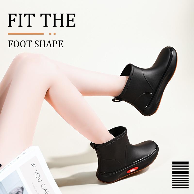 Fashion women's rain shoes women's trend thickened non-slip waterproof shoes outdoor work car wash fishing shoes