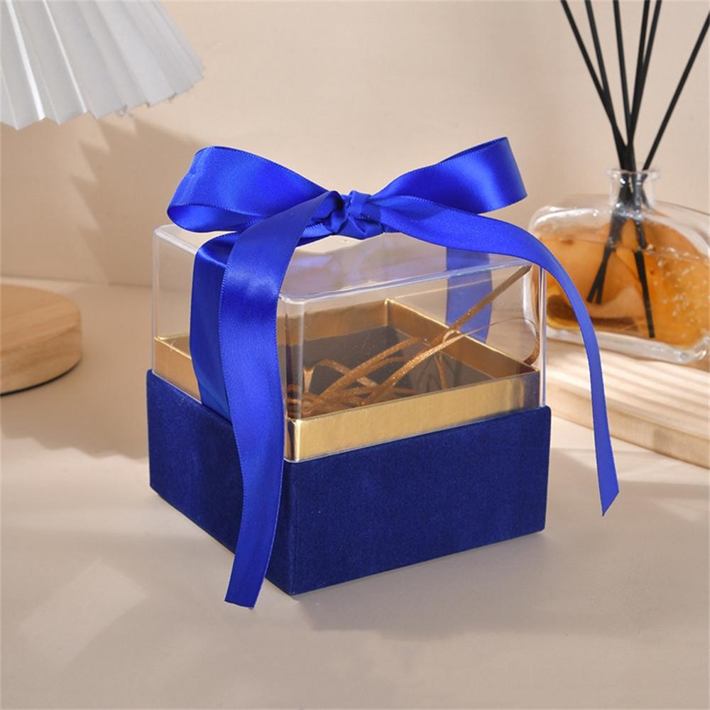 Kristallrosett Presentask Rund Ask Transparent Rosblomsask Fruktask Kramhink Presentask Blomsterbutik