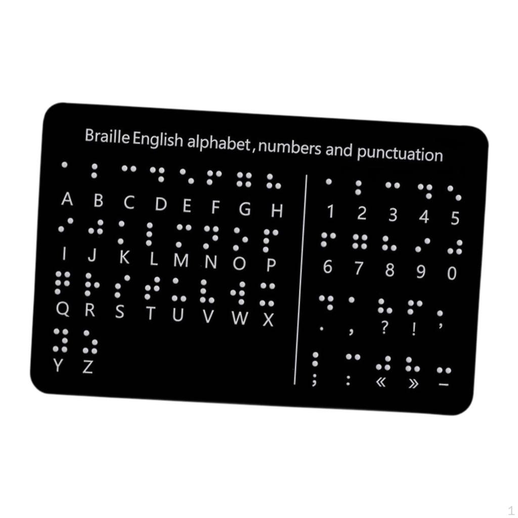 Braille-Alphabettafel Lernwerkzeug mit erhabenen Punkten Lernhilfe Lehrmittel Schule