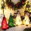 Light-up Plush Christmas Tree Doll Decoration Stuffed Fluffy Xmas Tree Shaped Gnome Elf Ornament with Glitter Star Topper for Hotel Mall Window Decor