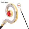 Golden White Hanger Red Diamond Fashion Stick Decorative Cane Elegant Fashion Cane Cosplay Alloy Crosier Vintage Stick 93cm