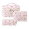 1 pièce Mignon Fleurs Coton Sac de Maquillage Femmes Fermeture Éclair Organisateur Cosmétique Tissu Sac à Main Forme Boîte Portable Étui de Toilette pour Filles